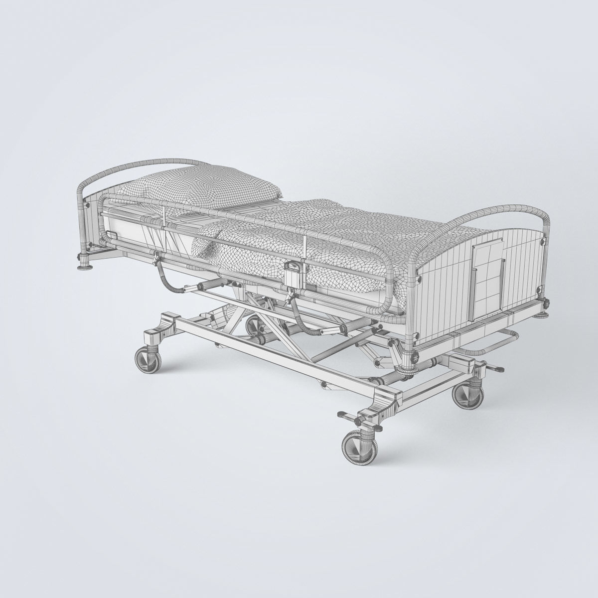 Hospital Bed 3D model_18
