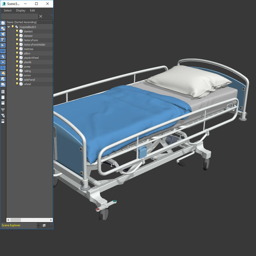 Hospital Bed 3D model_21