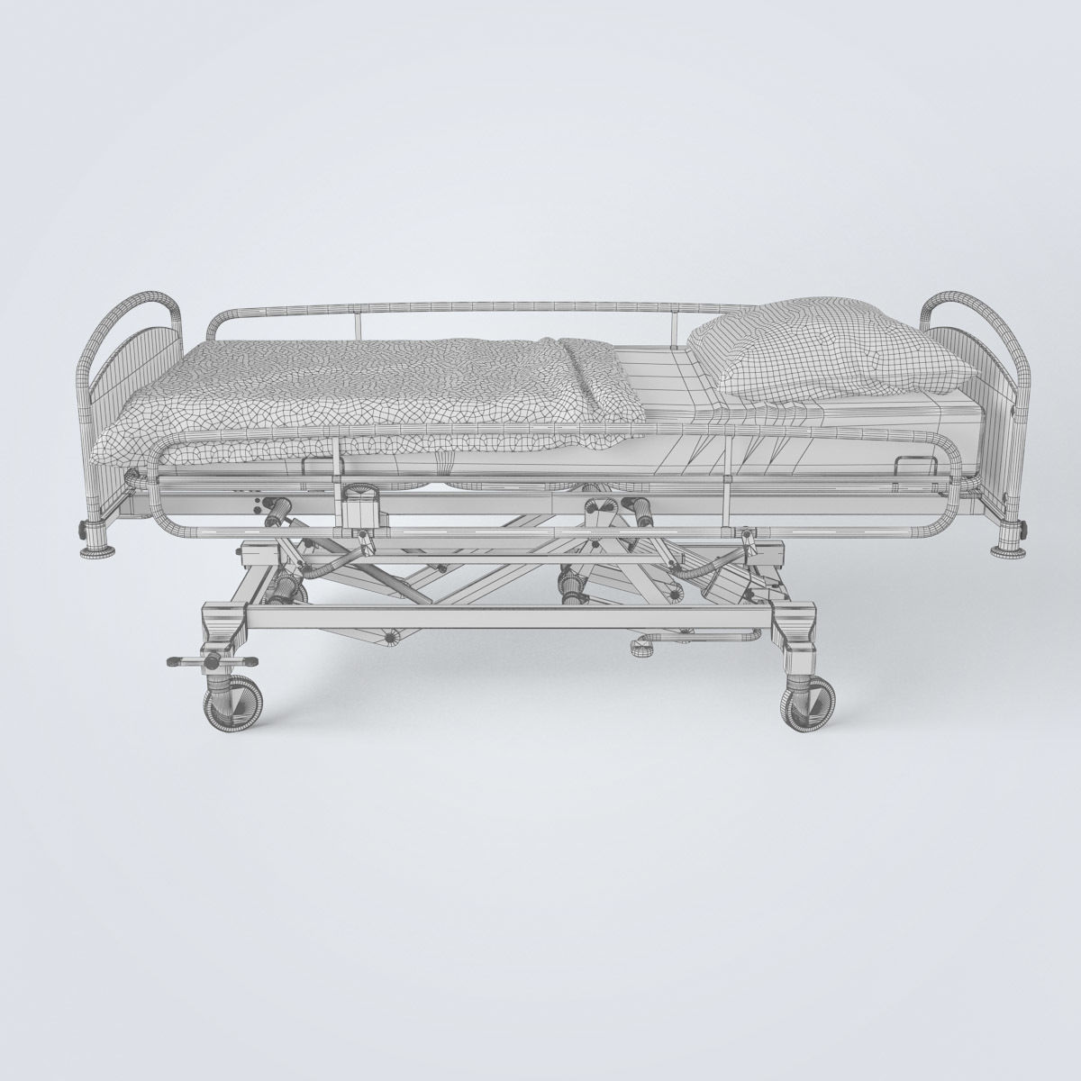 Hospital Bed 3D model_16