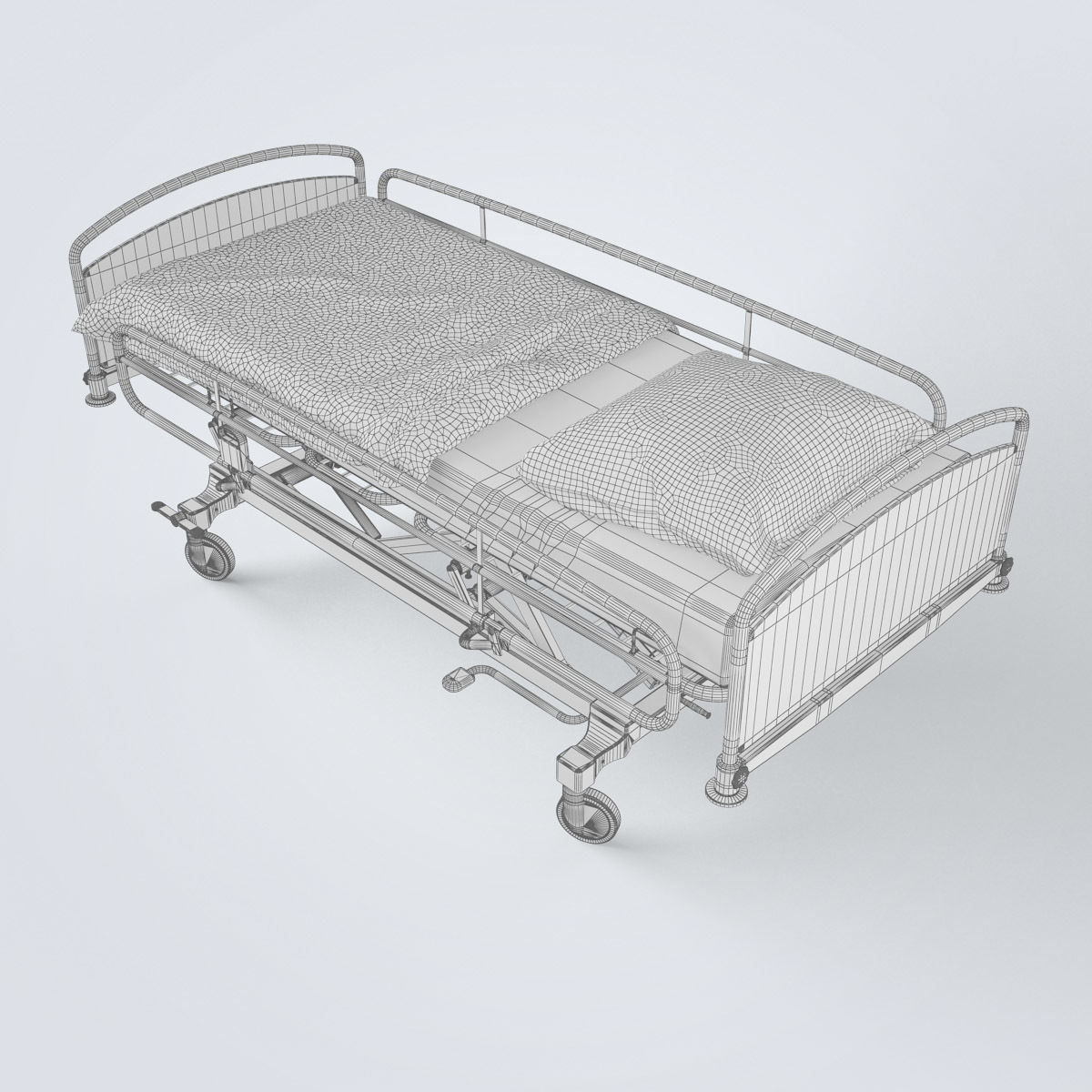 Hospital Bed 3D model_19