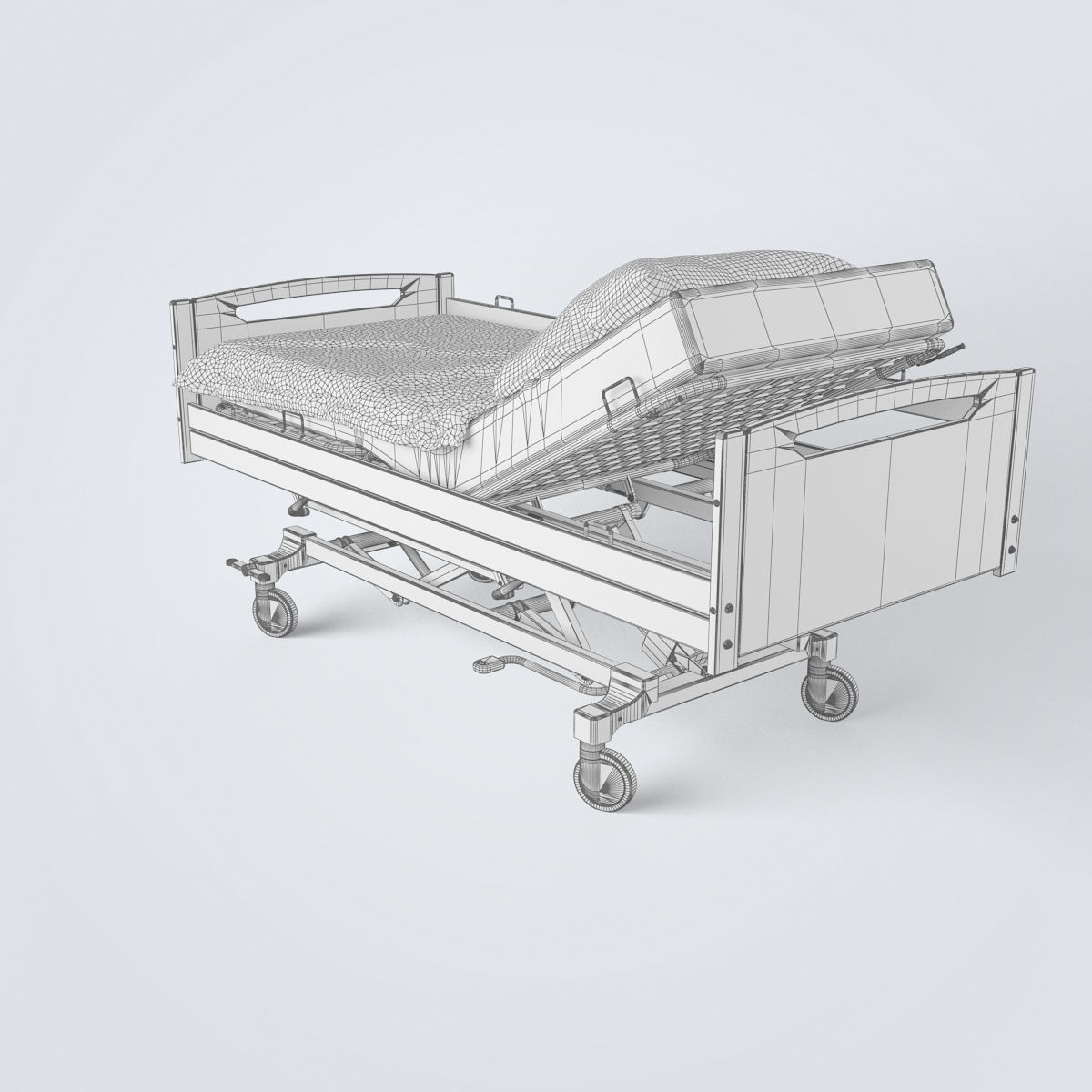 Hospital Bed 3D model_20