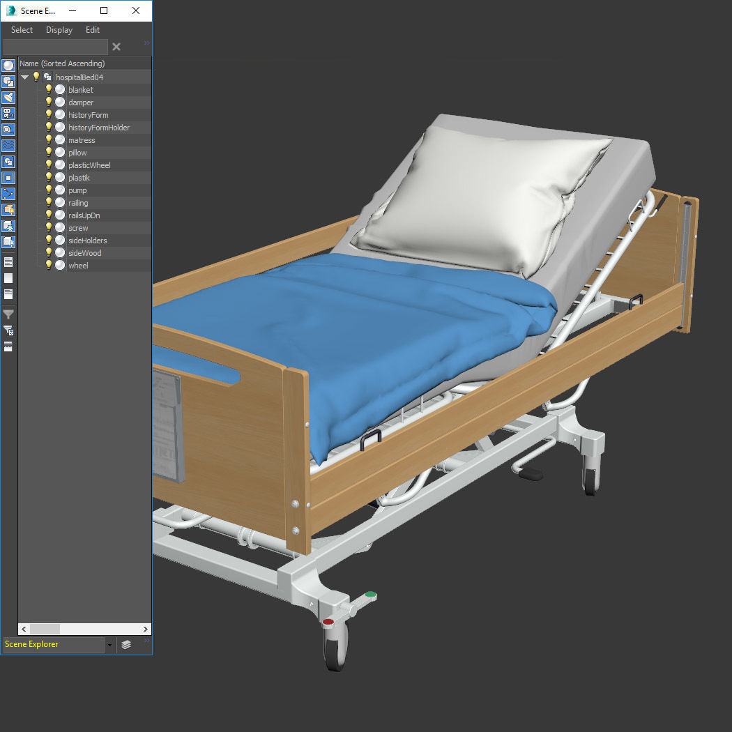 Hospital Bed 3D model_25