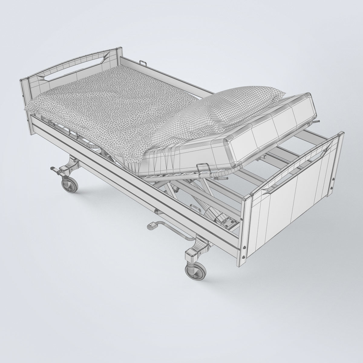Hospital Bed 3D model_23