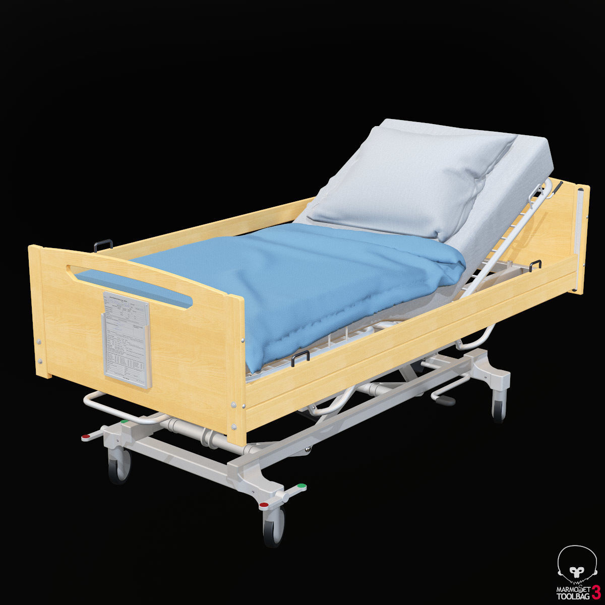 Hospital Bed 3D model_18