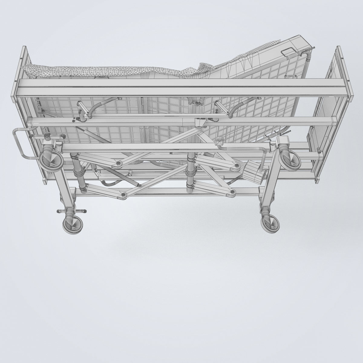 Hospital Bed 3D model_22