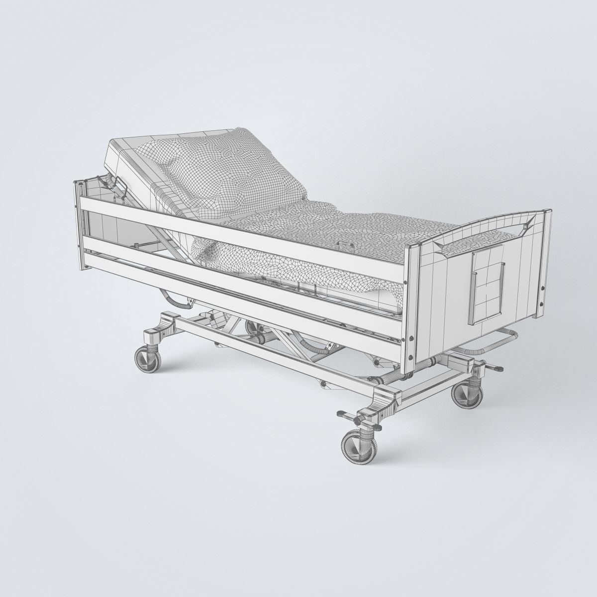 Hospital Bed Set 3D model_35