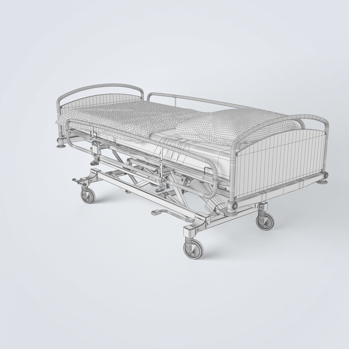 Hospital Bed Set 3D model_38