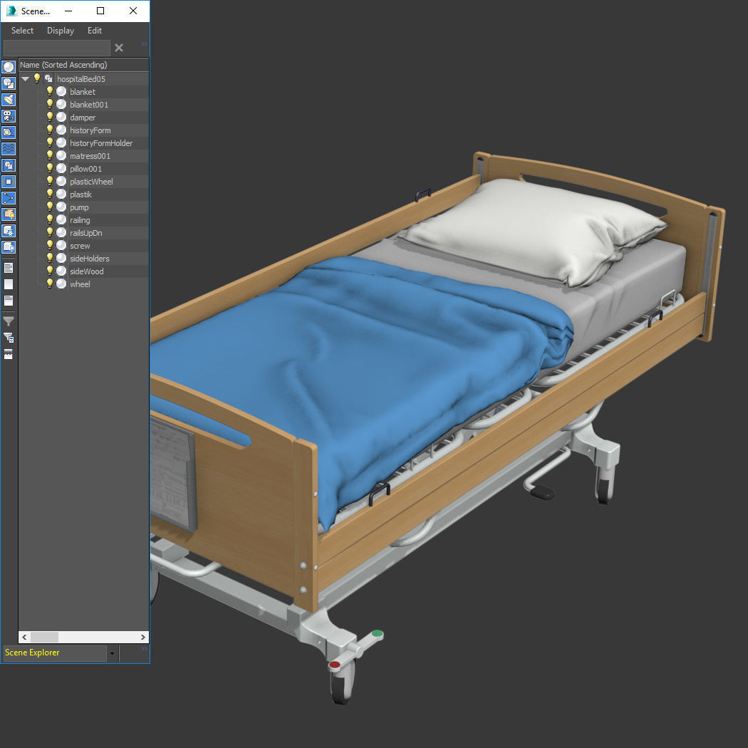 Hospital Bed Set 3D model_43
