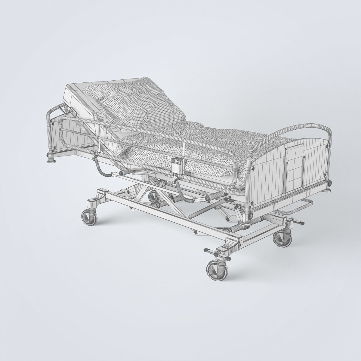 Hospital Bed Set 3D model_35
