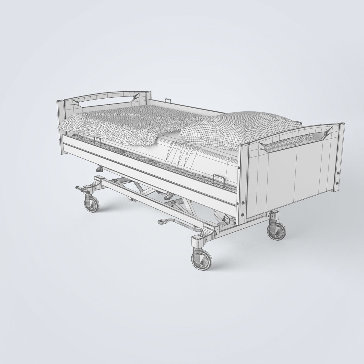 Hospital Bed Set 3D model_39