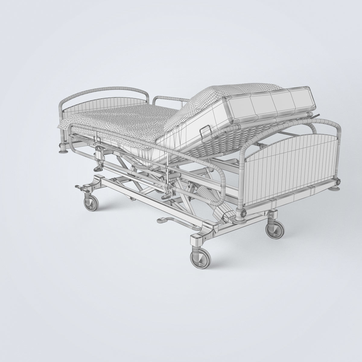 Hospital Bed Set 3D model_34