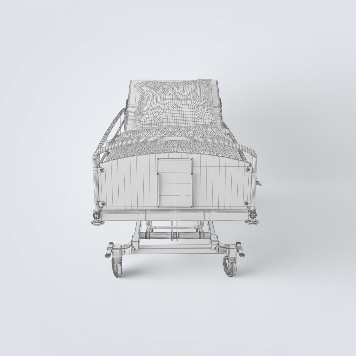 Hospital Bed Set 3D model_36