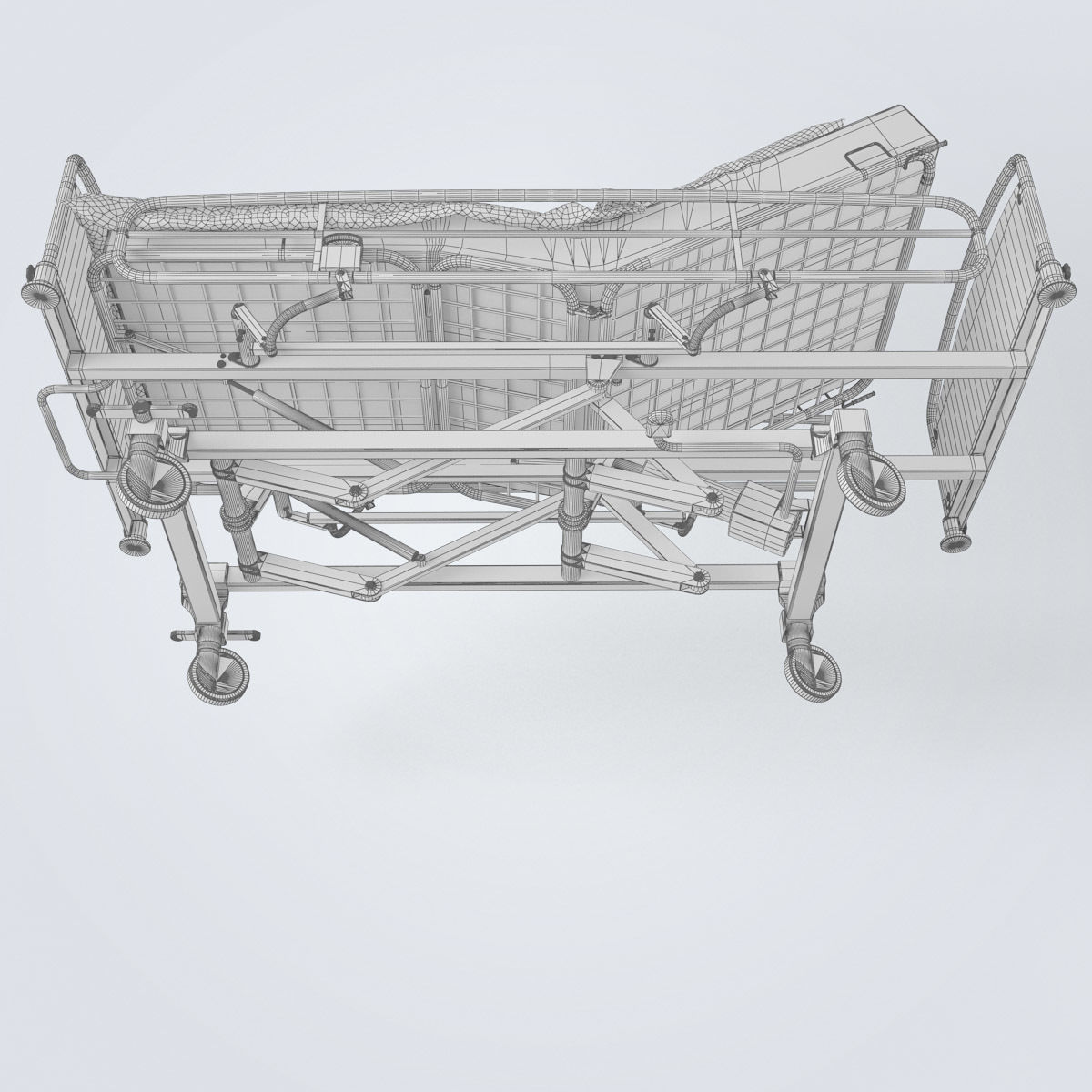 Hospital Bed Set 3D model_37