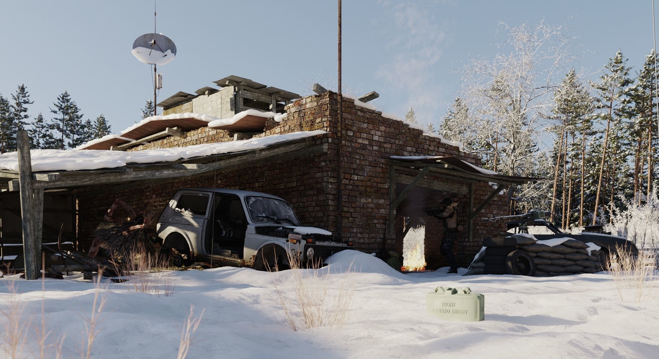 WINTER base CLEAR SKY Low-poly 3D model_6