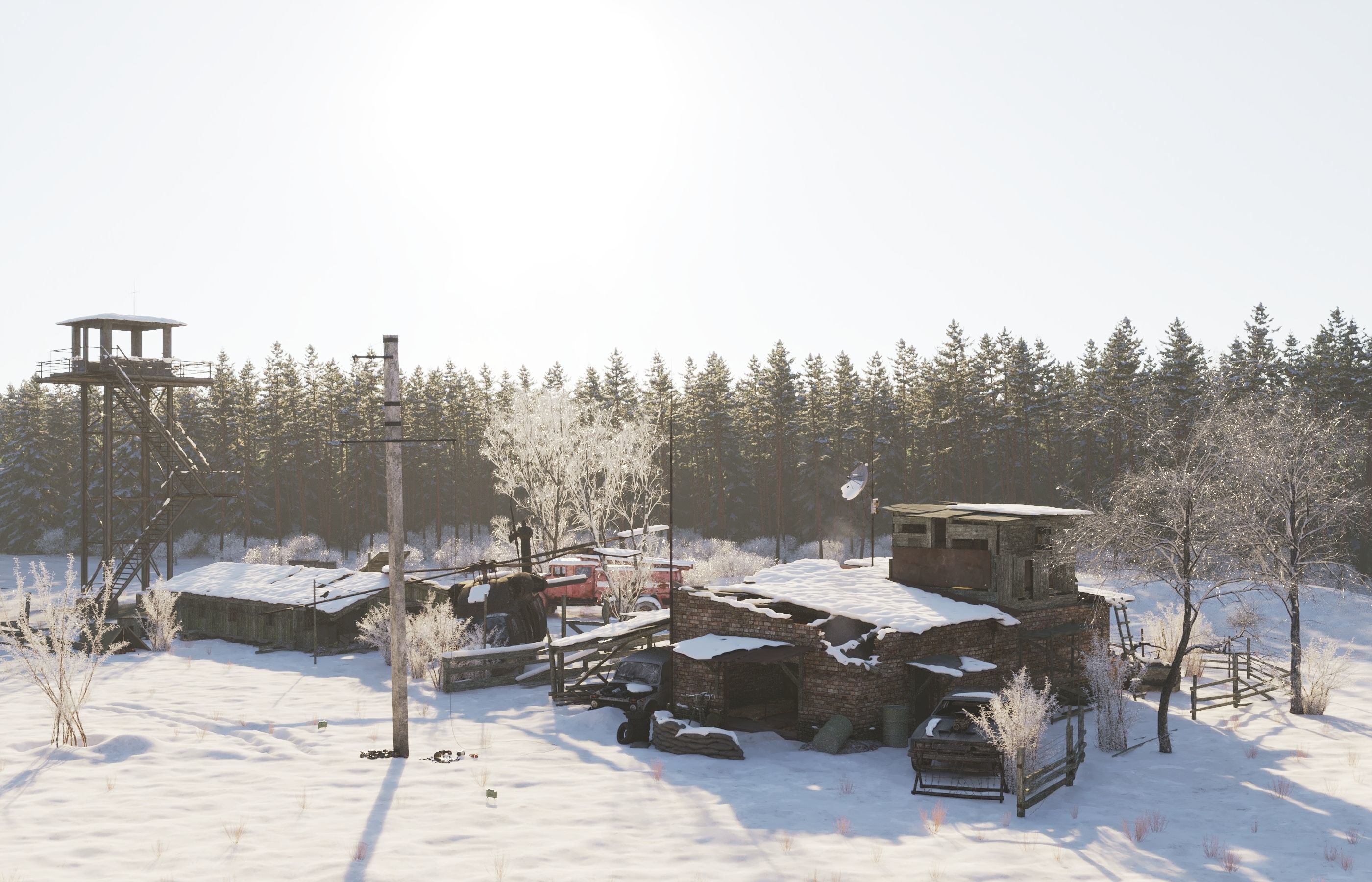 WINTER base CLEAR SKY Low-poly 3D model_1