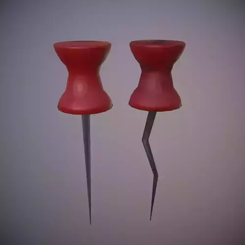 Pin normal and broken Free low-poly 3D model