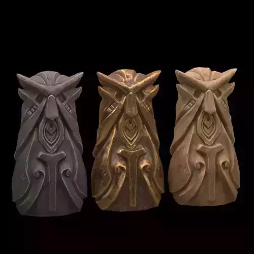 Totem three owl statues