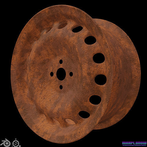 LADA Rusty Rim game ready by mkaplunow Low-poly 3D model 2