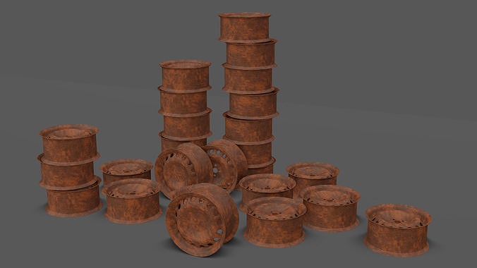 LADA Rusty Rim game ready by mkaplunow Low-poly 3D model 4