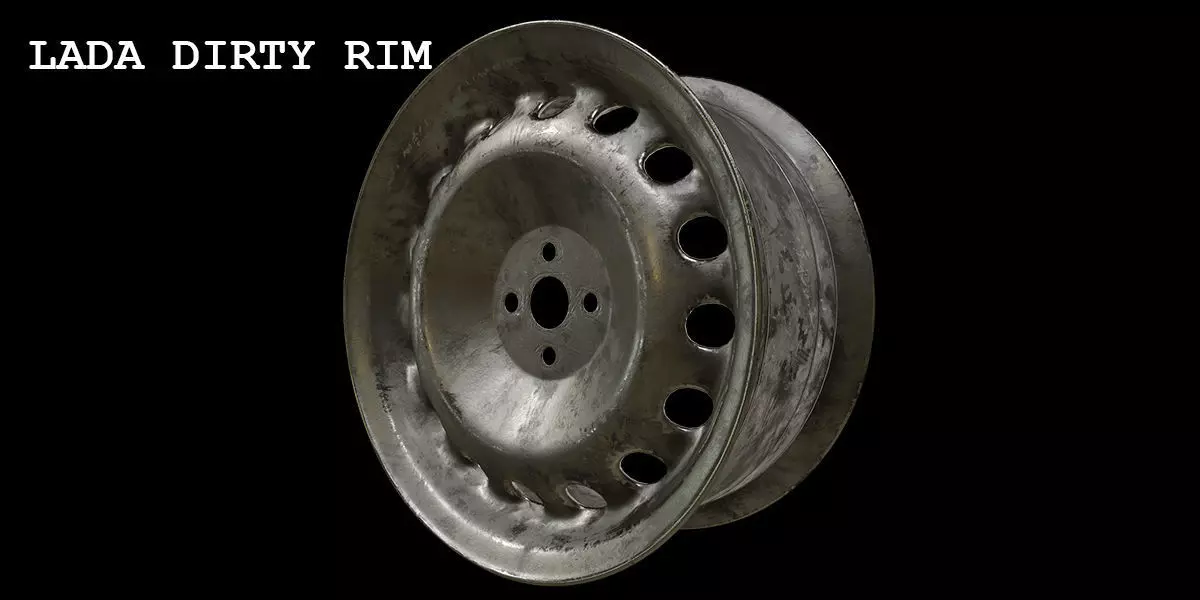 LADA Dirty Rim game ready by mkaplunow Low-poly 3D model_0