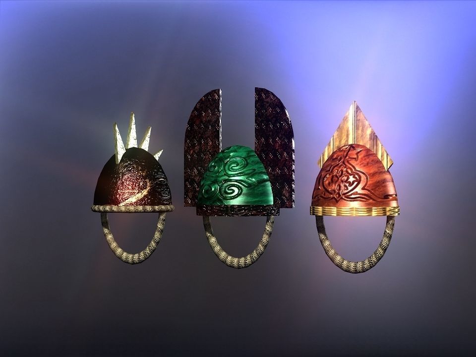 Simple Berserk helmets collection Low-poly 3D model_1