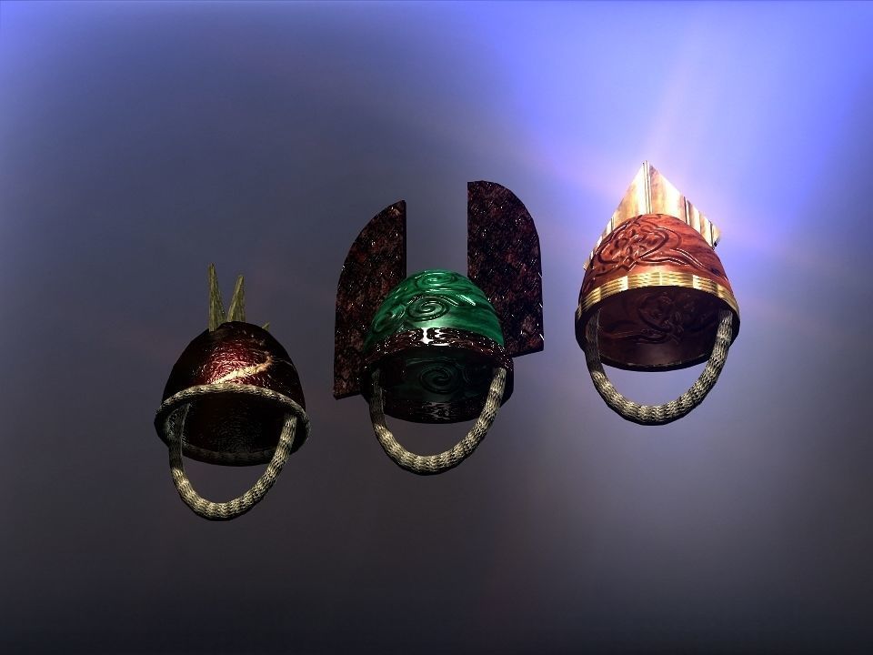 Simple Berserk helmets collection Low-poly 3D model_36