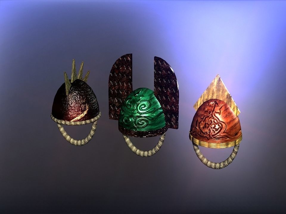 Simple Berserk helmets collection Low-poly 3D model_23