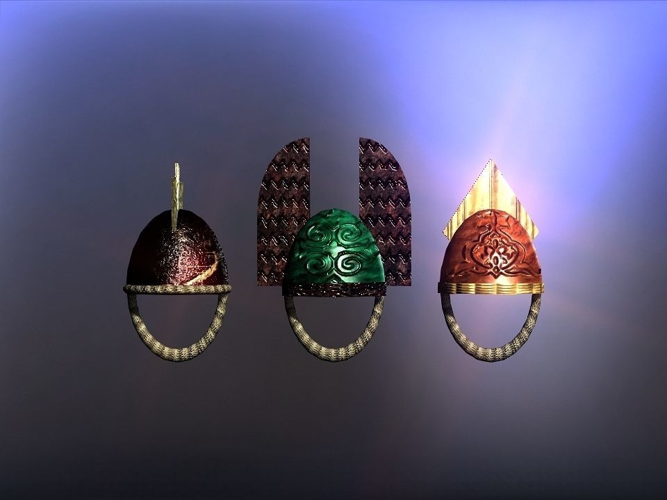 Simple Berserk helmets collection Low-poly 3D model_37