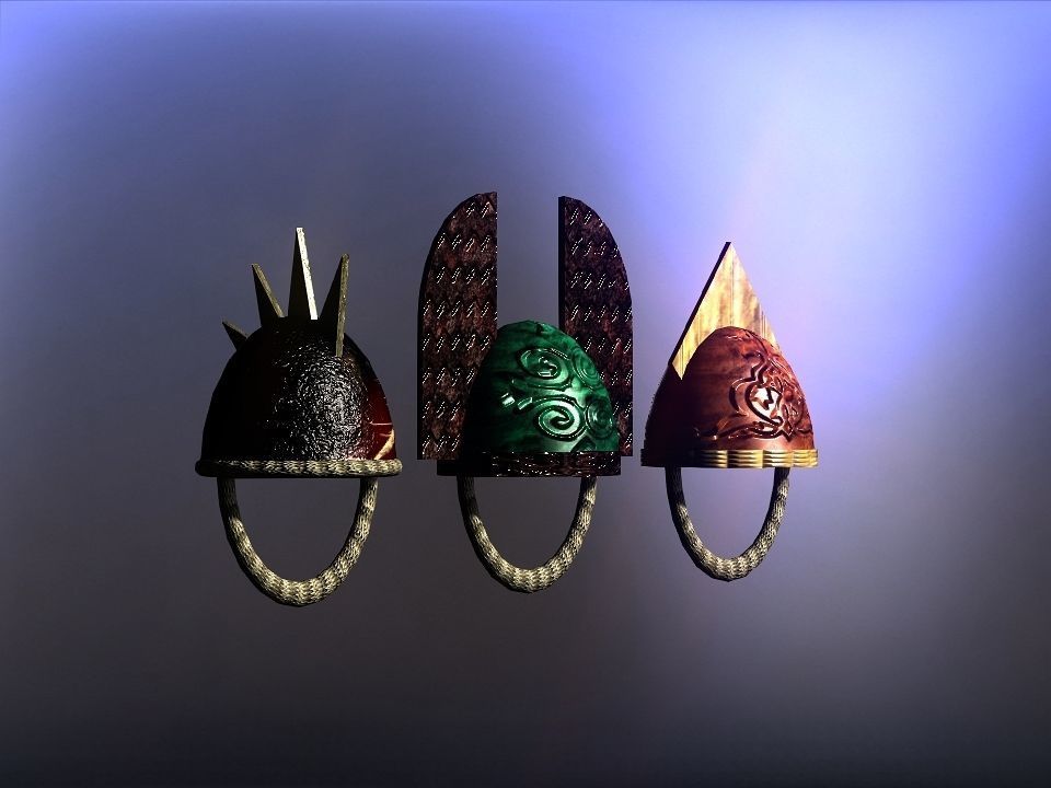 Simple Berserk helmets collection Low-poly 3D model_12