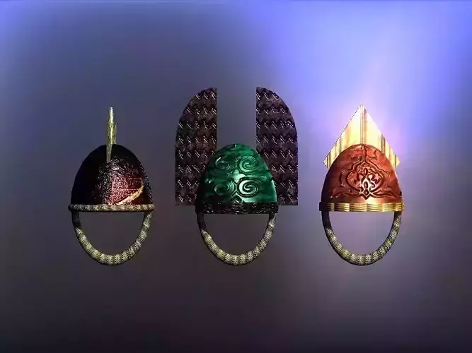 Simple Berserk helmets collection  Low-poly 3D model