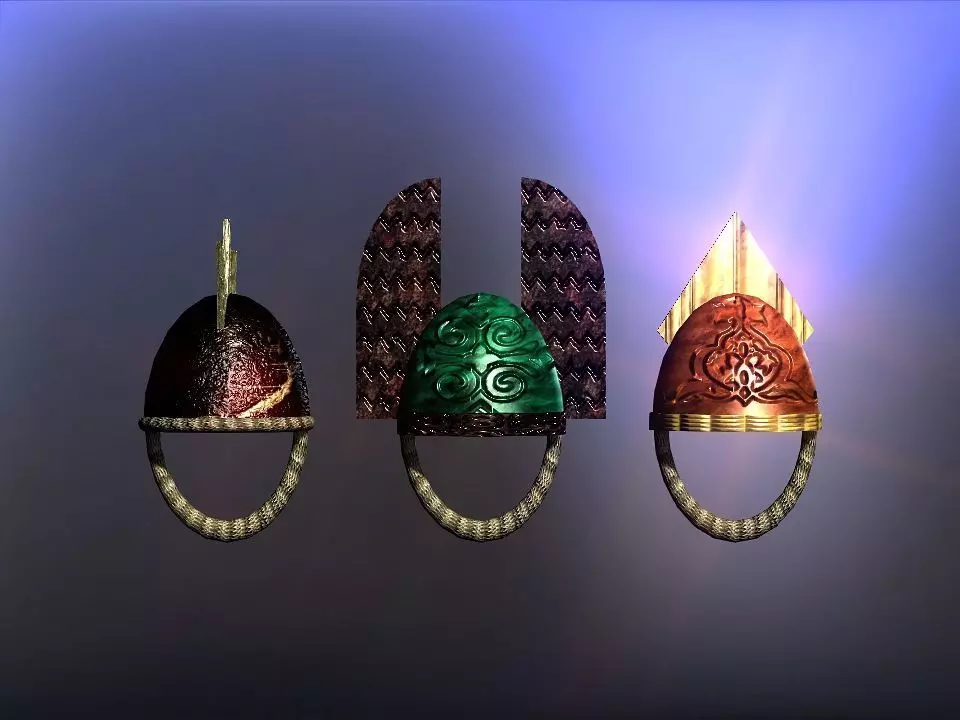 Simple Berserk helmets collection Low-poly 3D model_0