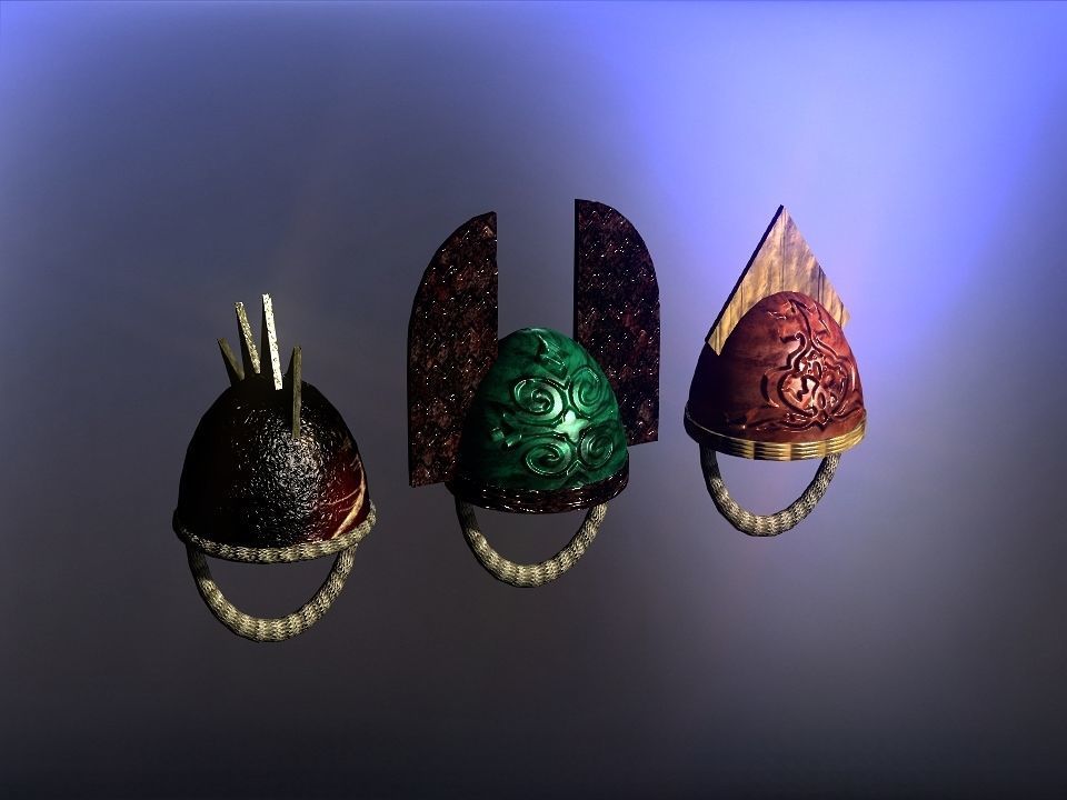 Simple Berserk helmets collection Low-poly 3D model_34