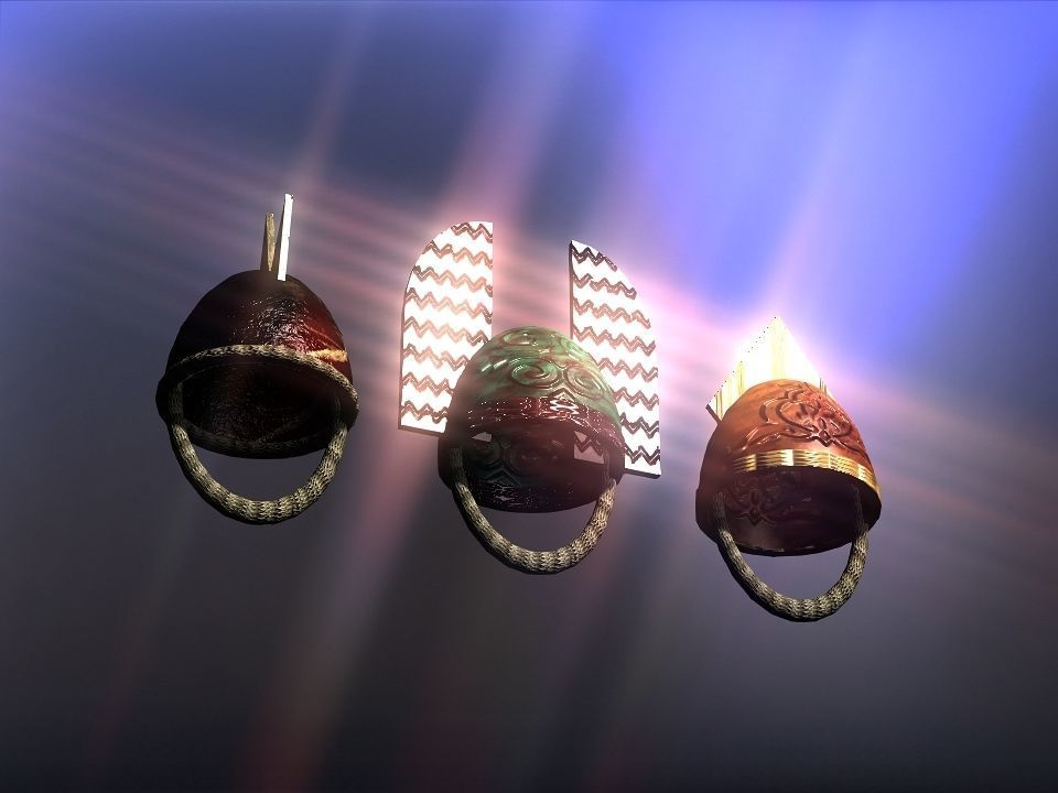 Simple Berserk helmets collection Low-poly 3D model_35