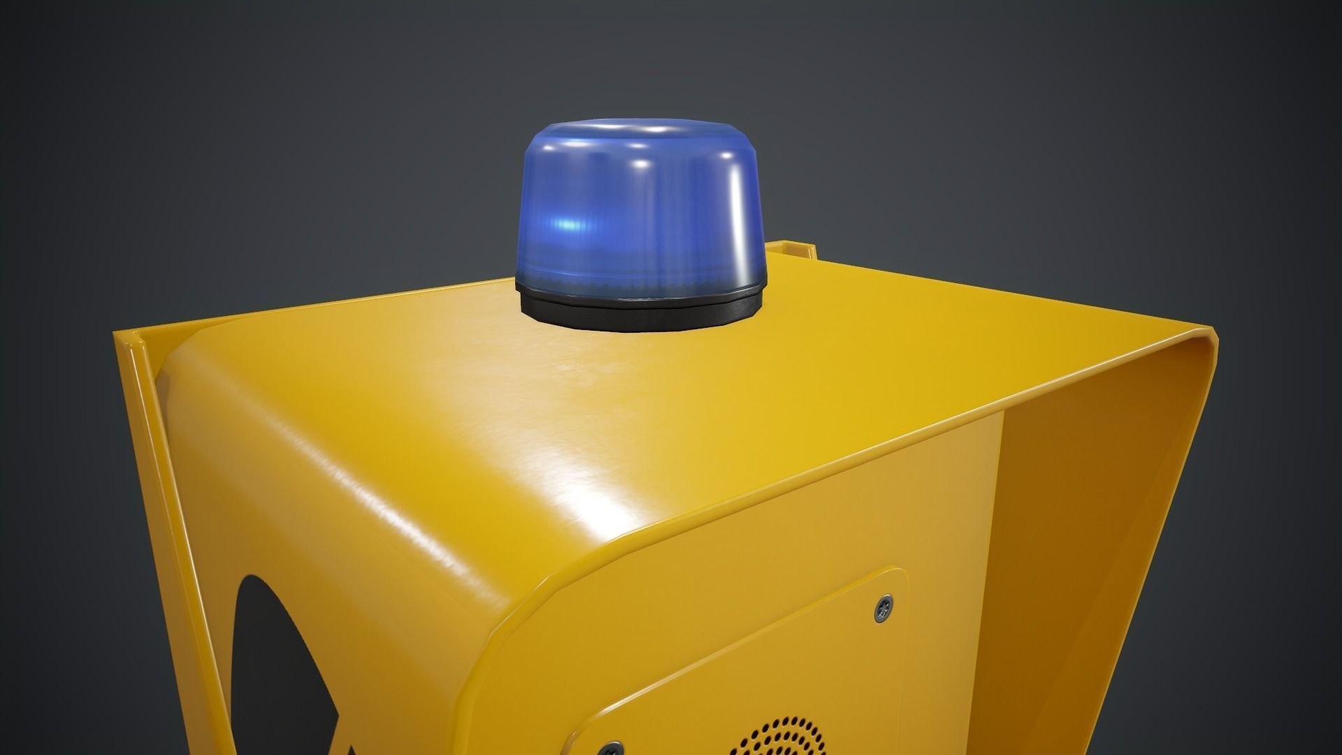 Emergency Call Box 1 PBR Game Ready Low-poly 3D model_10