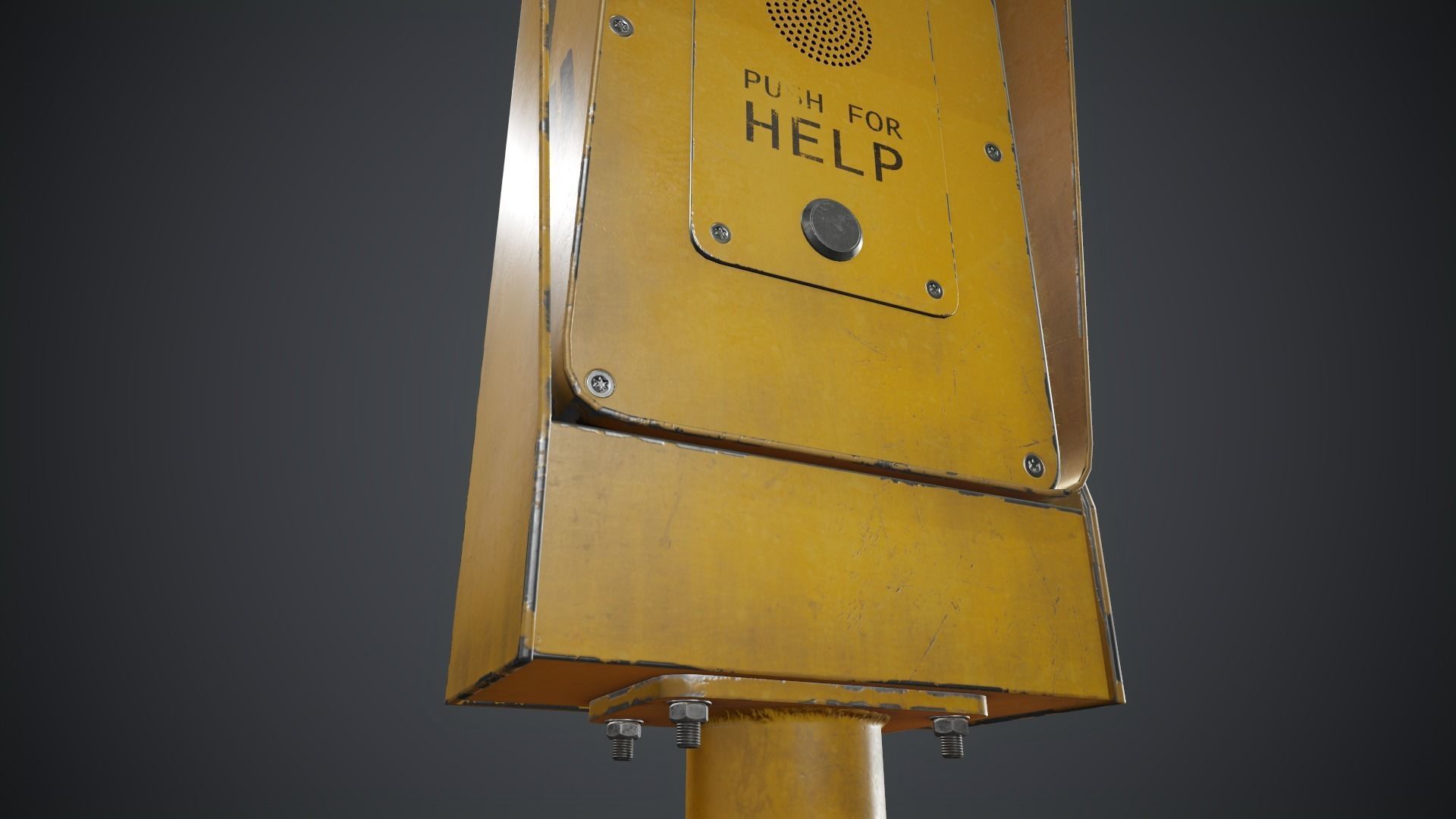 Emergency Call Box 1 PBR Game Ready Low-poly 3D model_14