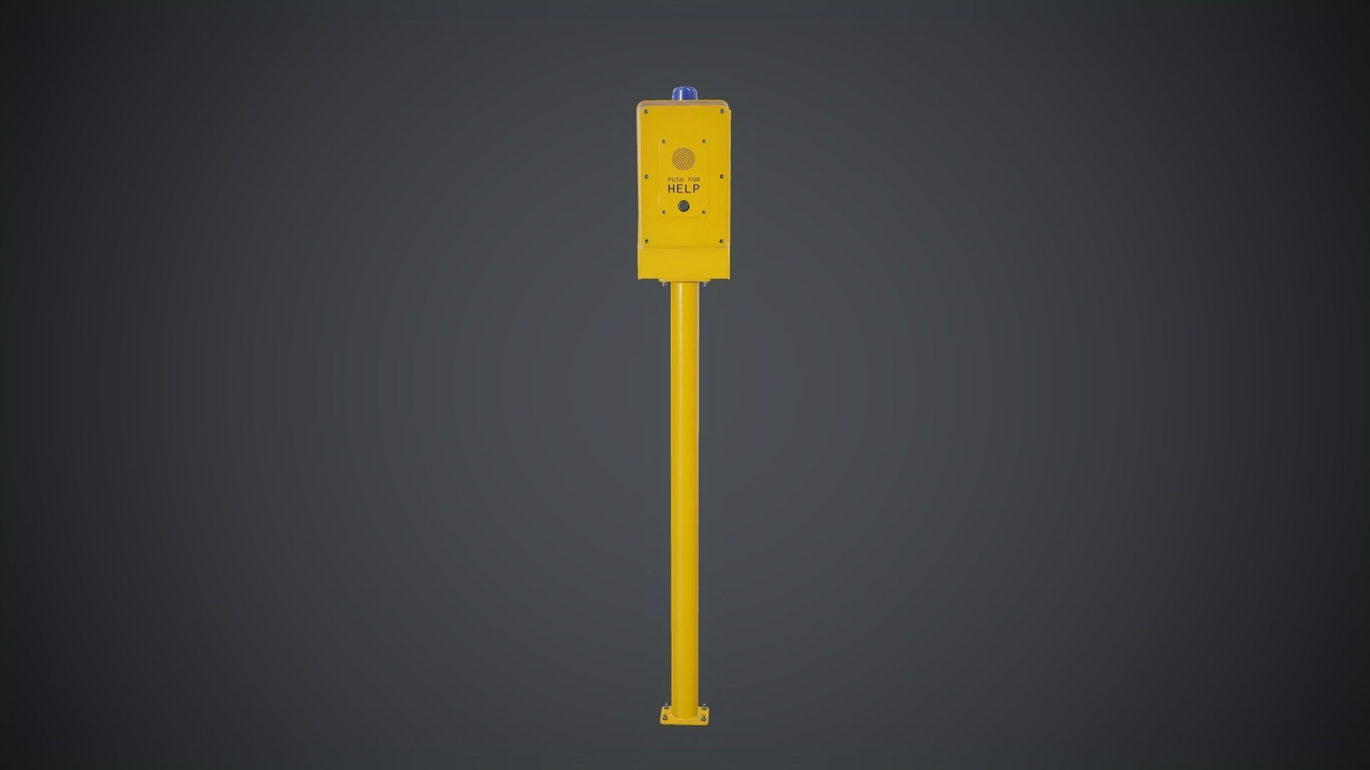 Emergency Call Box 1 PBR Game Ready Low-poly 3D model_5