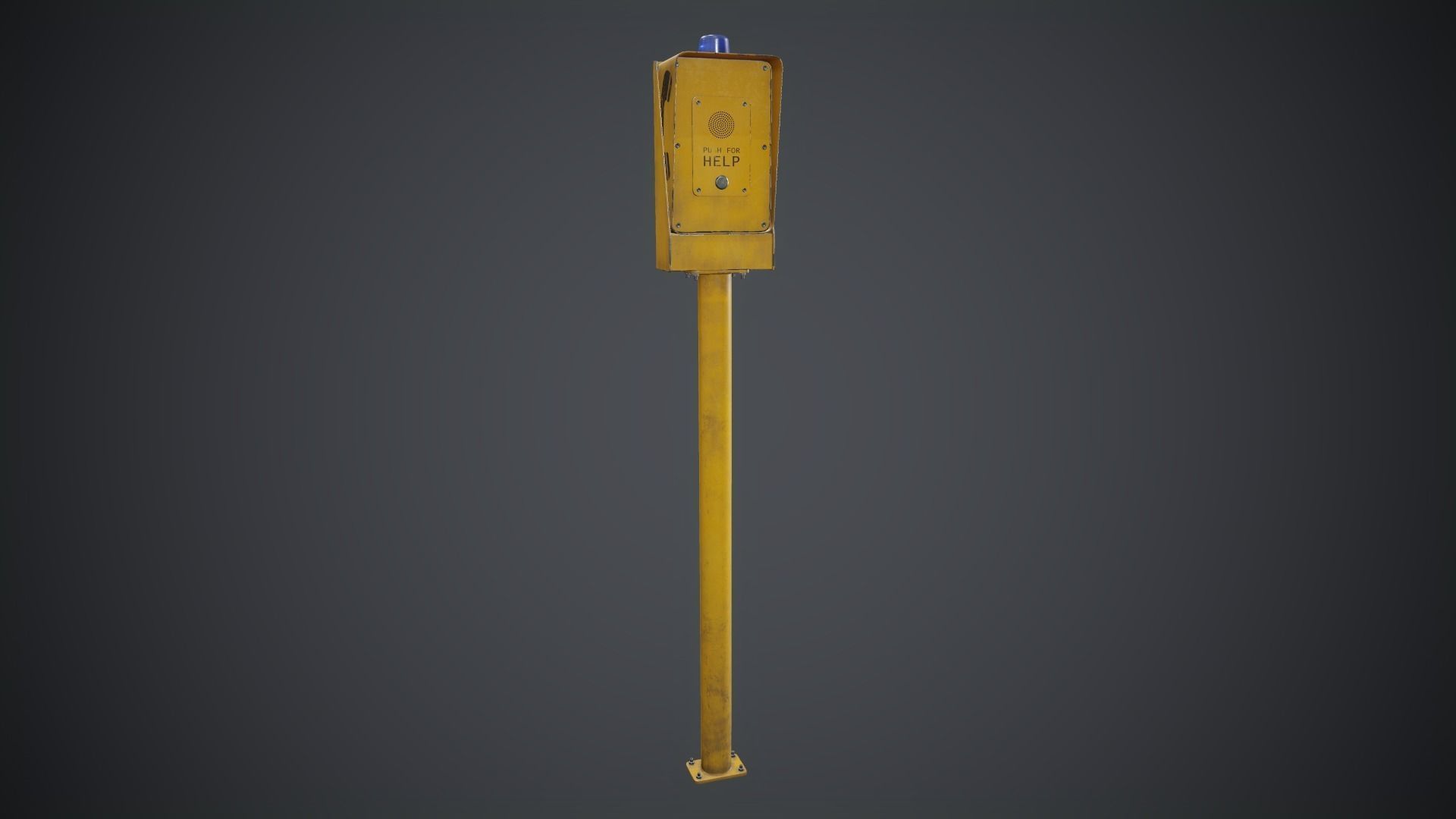 Emergency Call Box 1 PBR Game Ready Low-poly 3D model_17