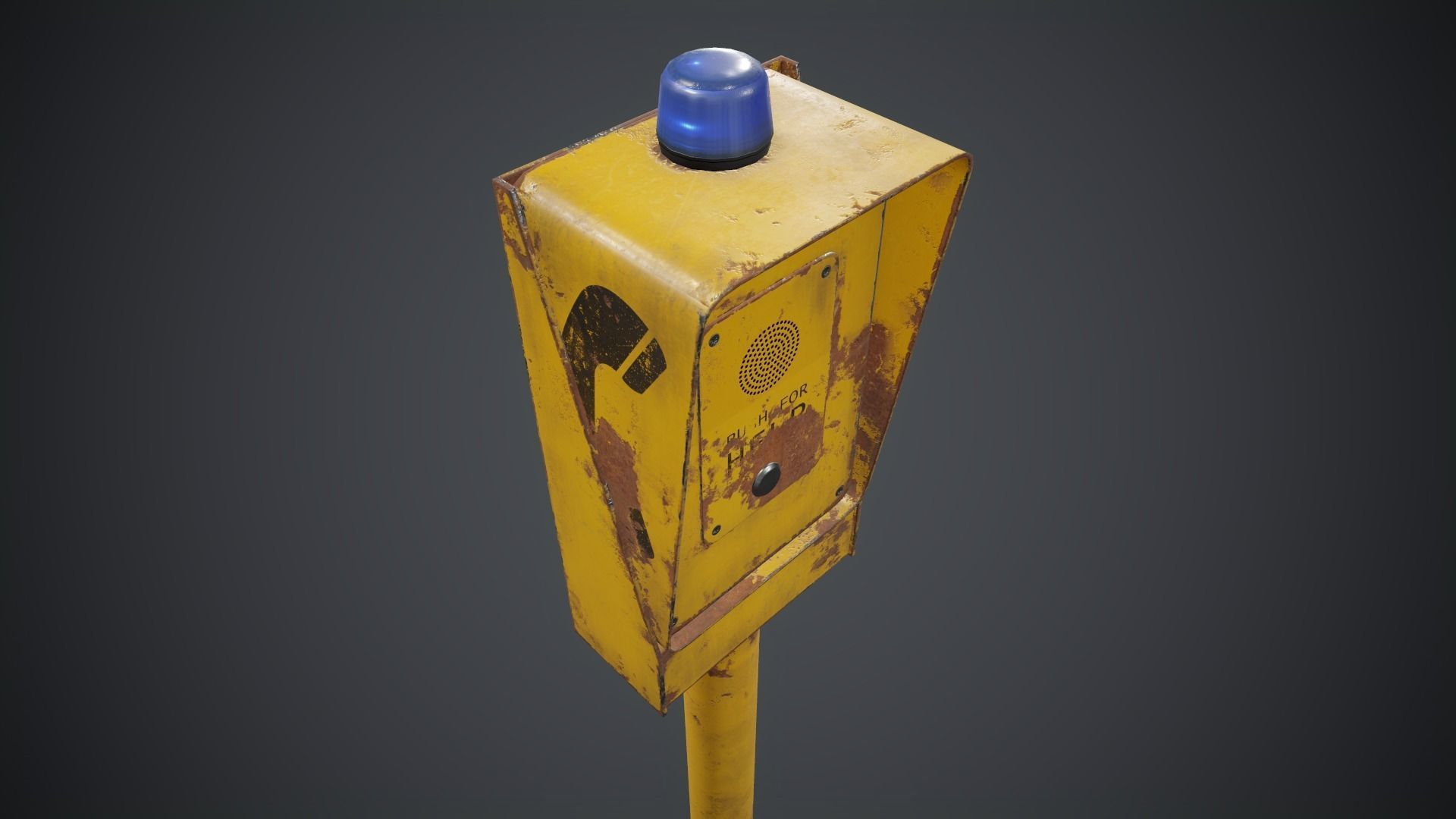 Emergency Call Box 1 PBR Game Ready Low-poly 3D model_25