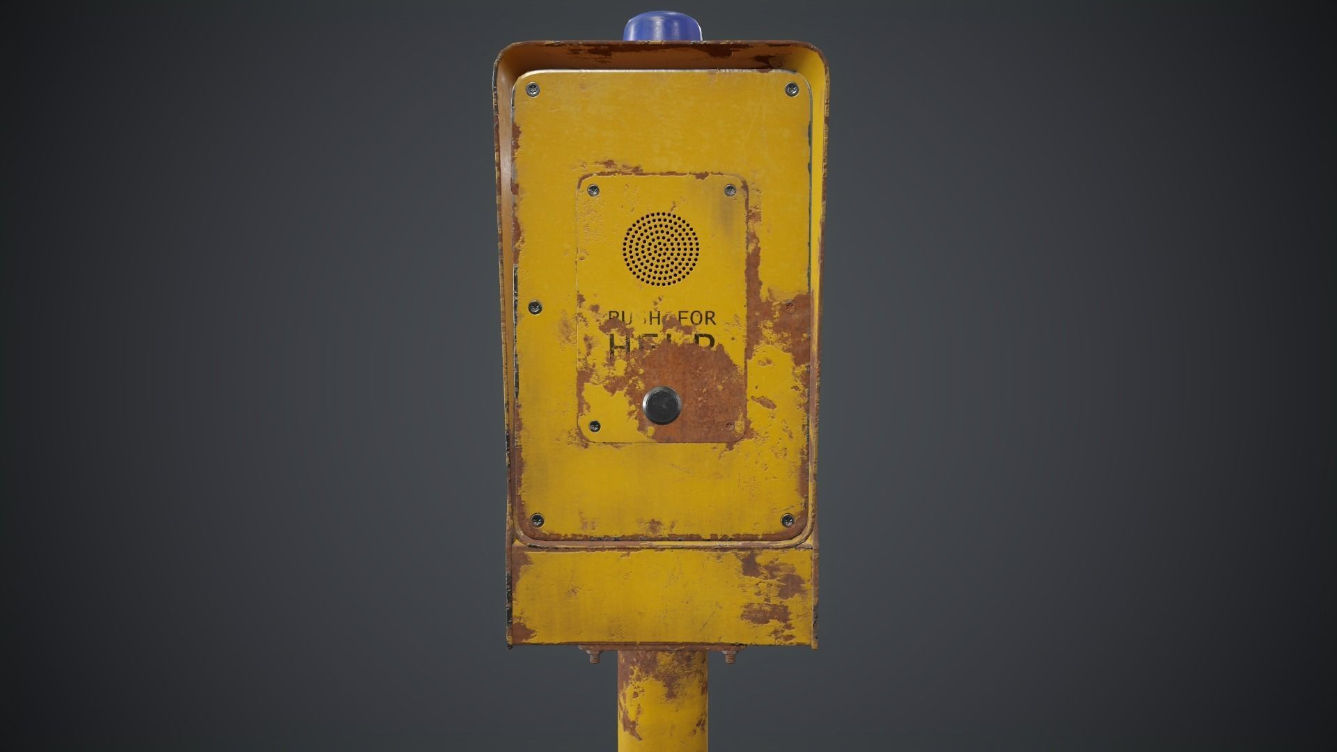 Emergency Call Box 1 PBR Game Ready Low-poly 3D model_22