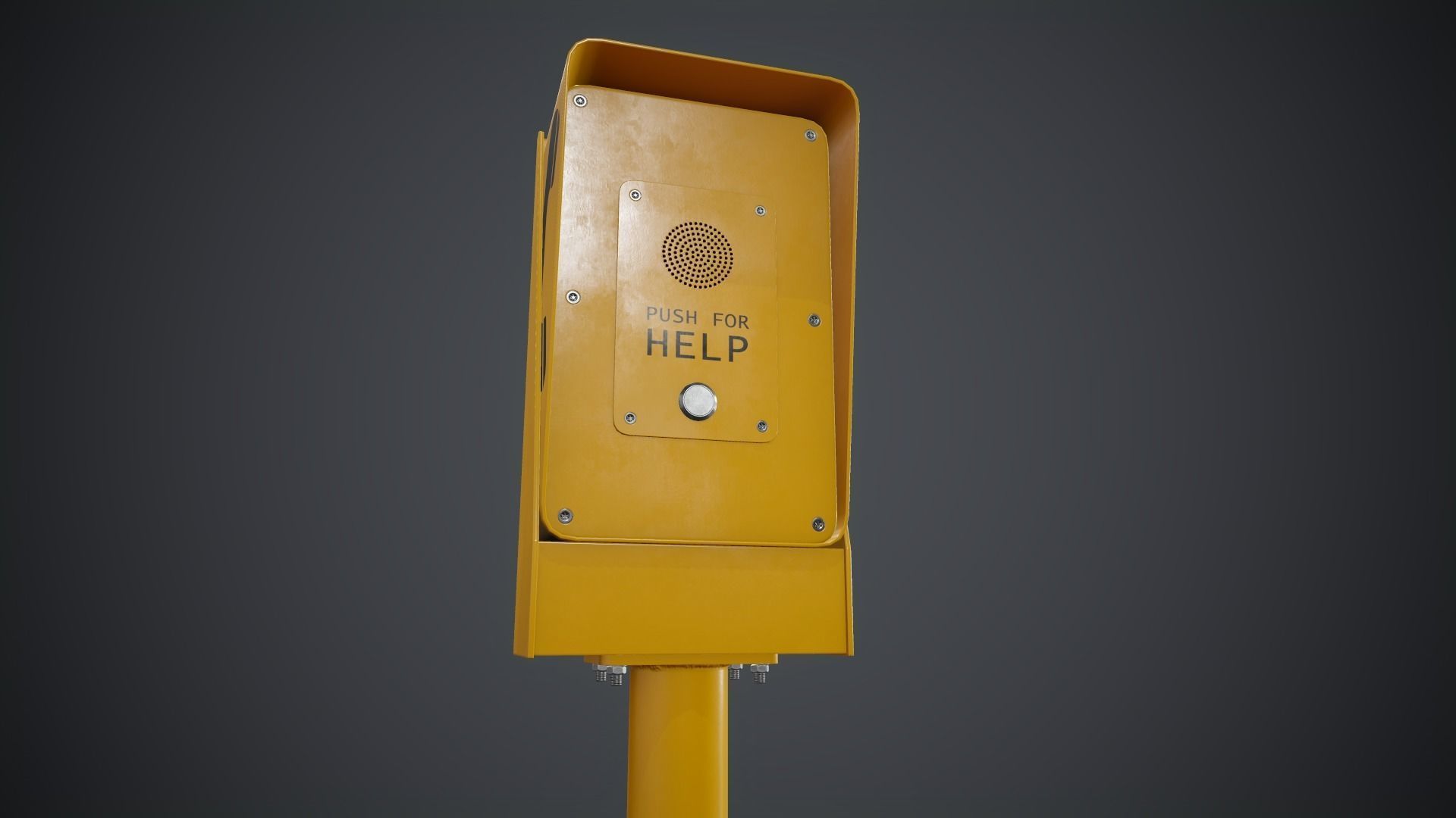 Emergency Call Box 1 PBR Game Ready Low-poly 3D model_12