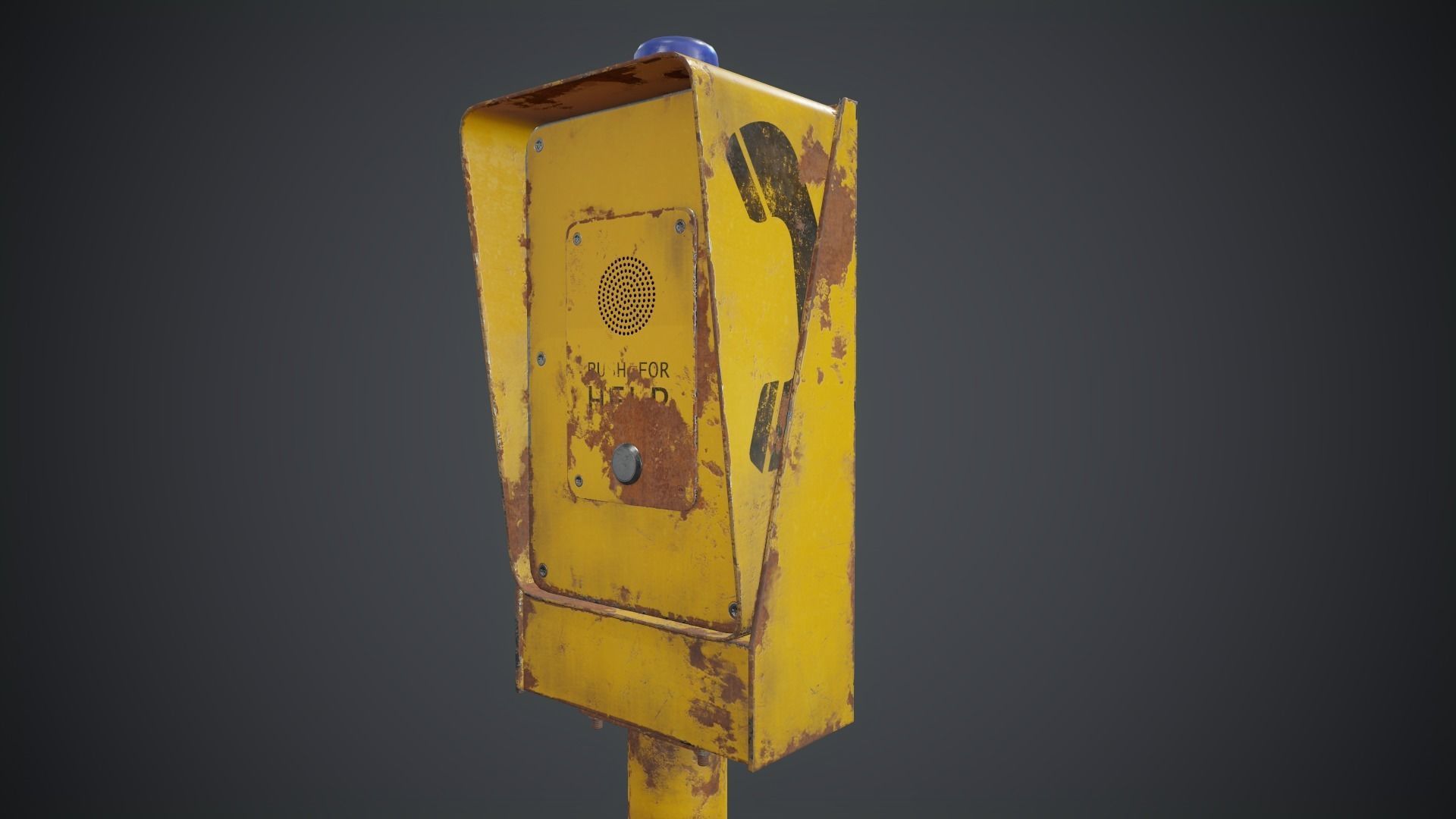 Emergency Call Box 1 PBR Game Ready Low-poly 3D model_19