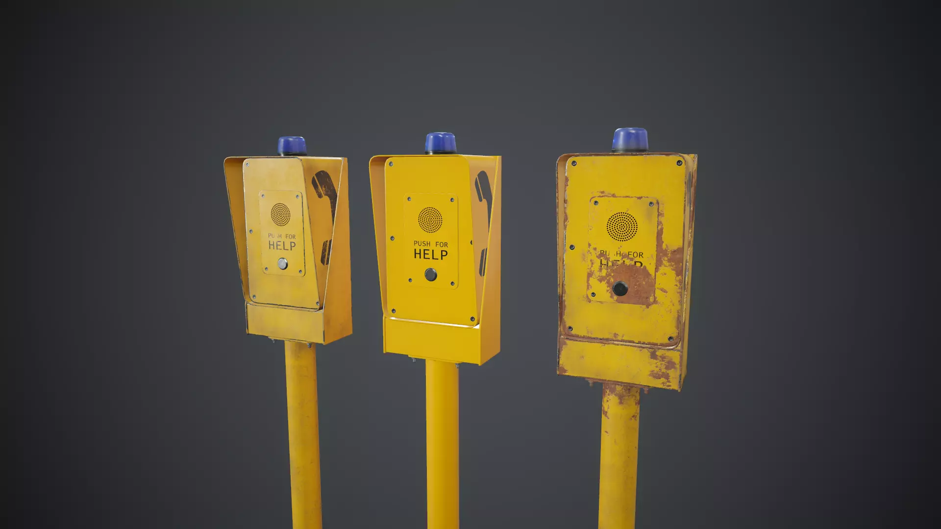 Emergency Call Box 1 PBR Game Ready Low-poly 3D model_0