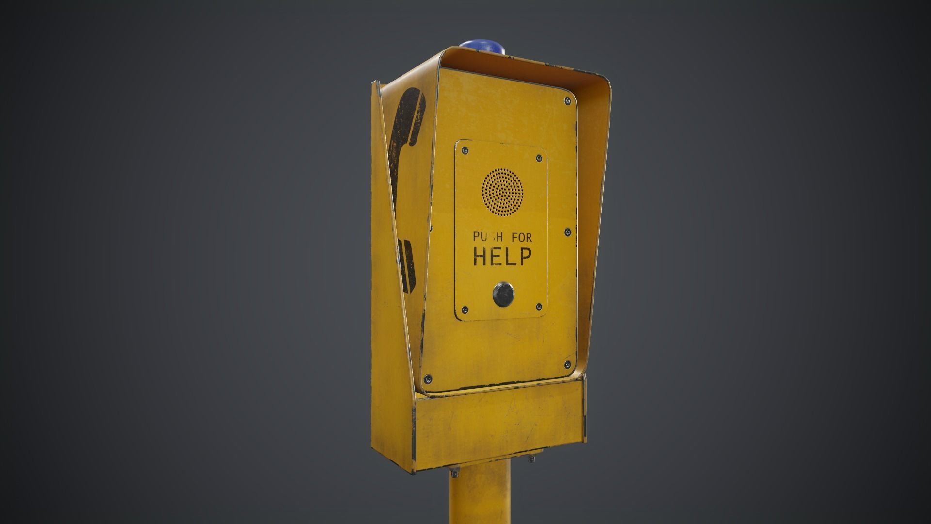 Emergency Call Box 1 PBR Game Ready Low-poly 3D model_13