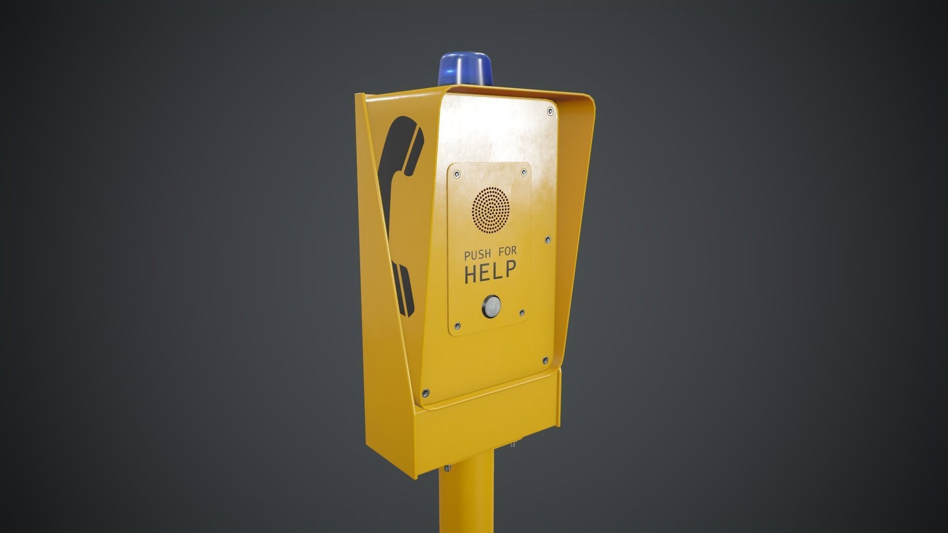 Emergency Call Box 1 PBR Game Ready Low-poly 3D model_7