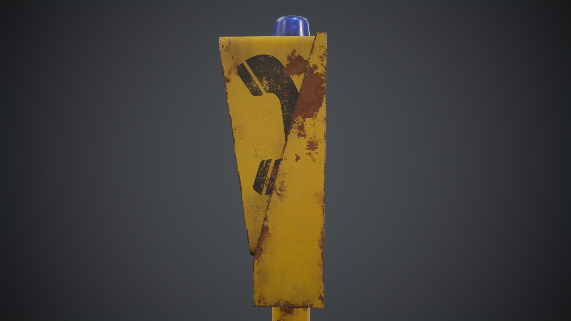Emergency Call Box 1 PBR Game Ready Low-poly 3D model_23
