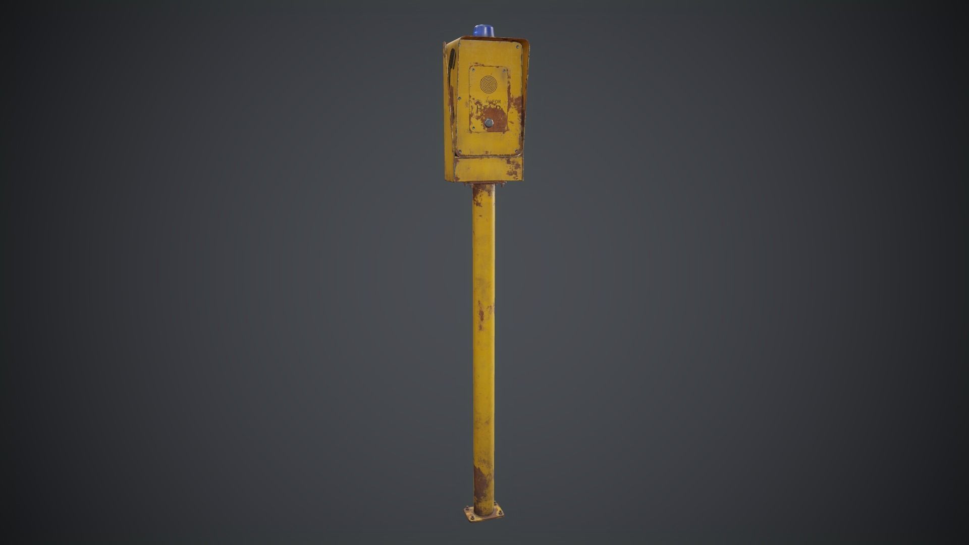 Emergency Call Box 1 PBR Game Ready Low-poly 3D model_18