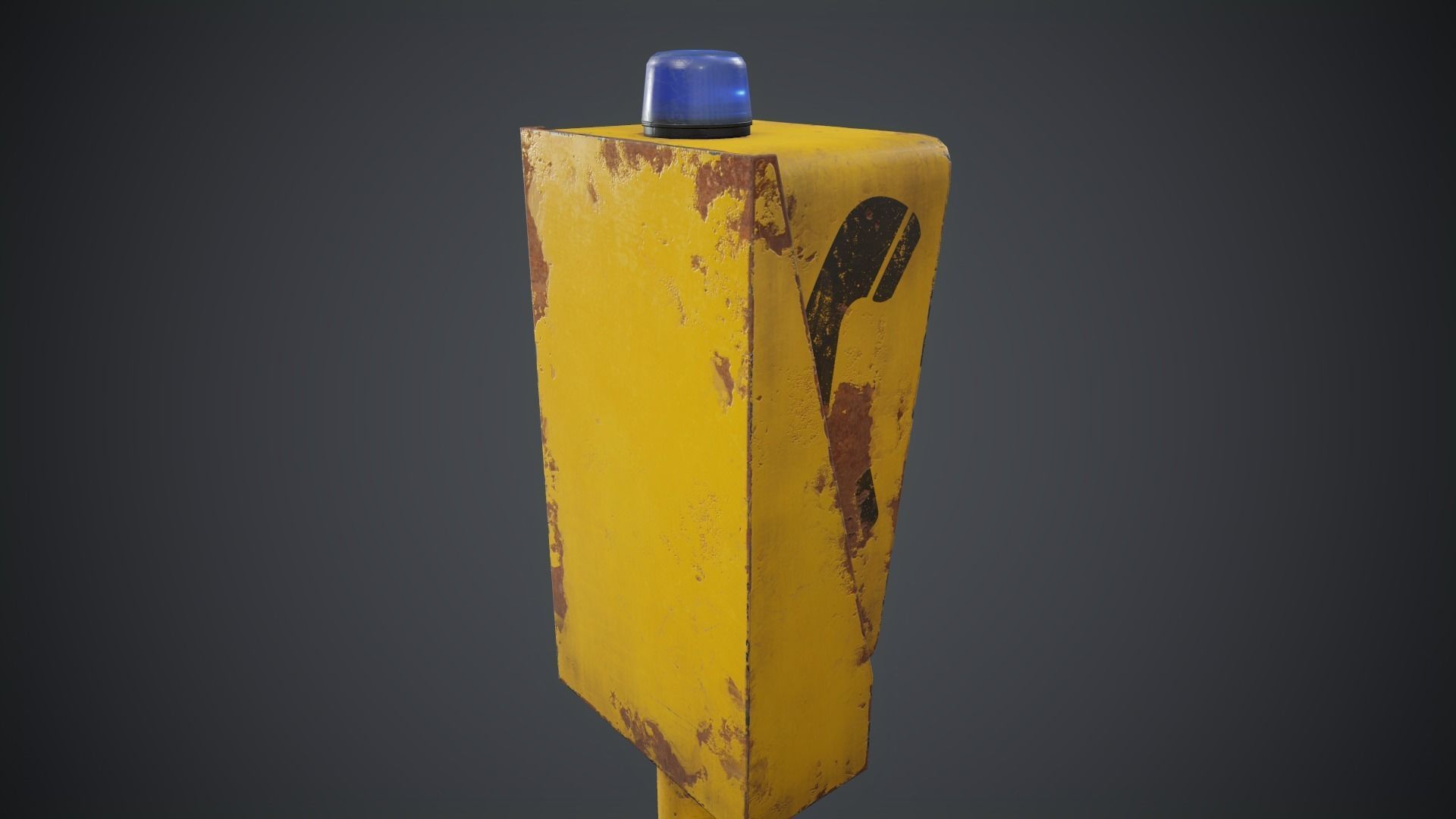 Emergency Call Box 1 PBR Game Ready Low-poly 3D model_20