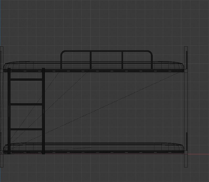 Bunk bed 3D model_4