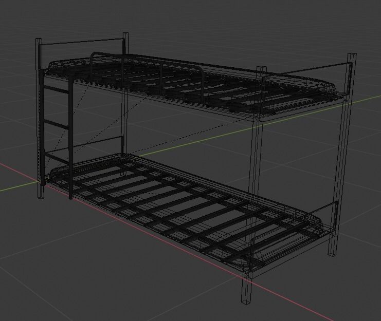 Bunk bed 3D model_8
