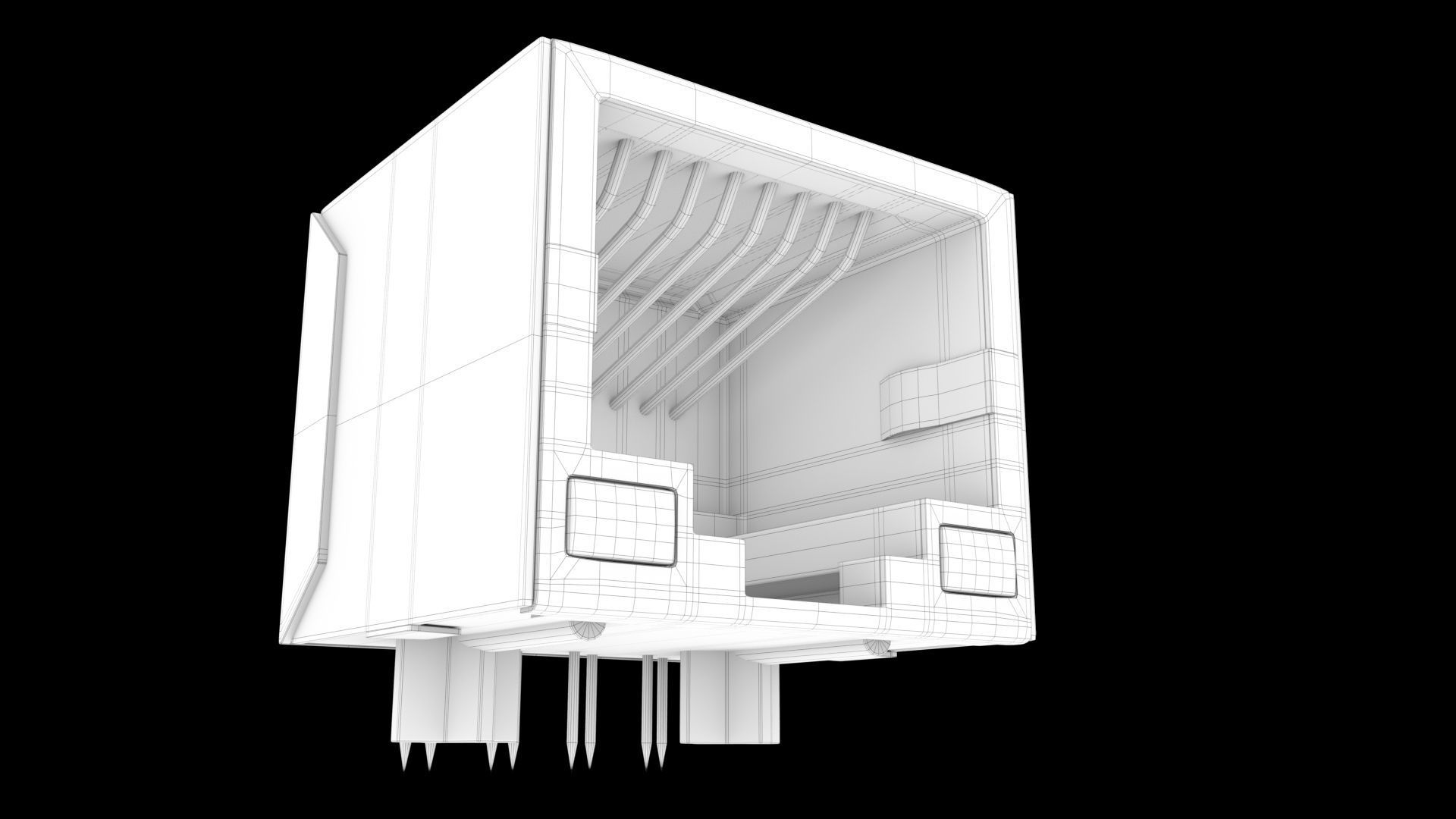 3D Port RJ45 Ethernet  3D model_3